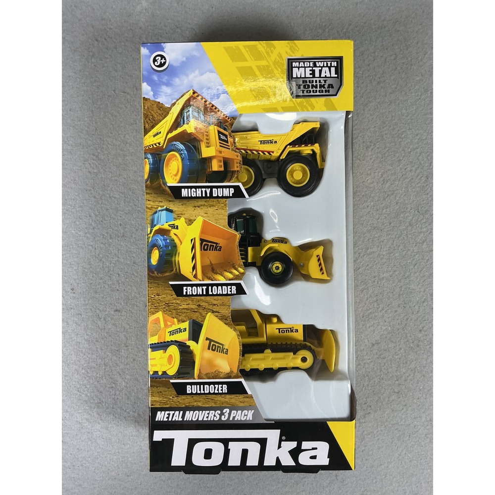 Tonka Metal Movers 3 Pack Mighty Dump Front Loader Bulldozer New